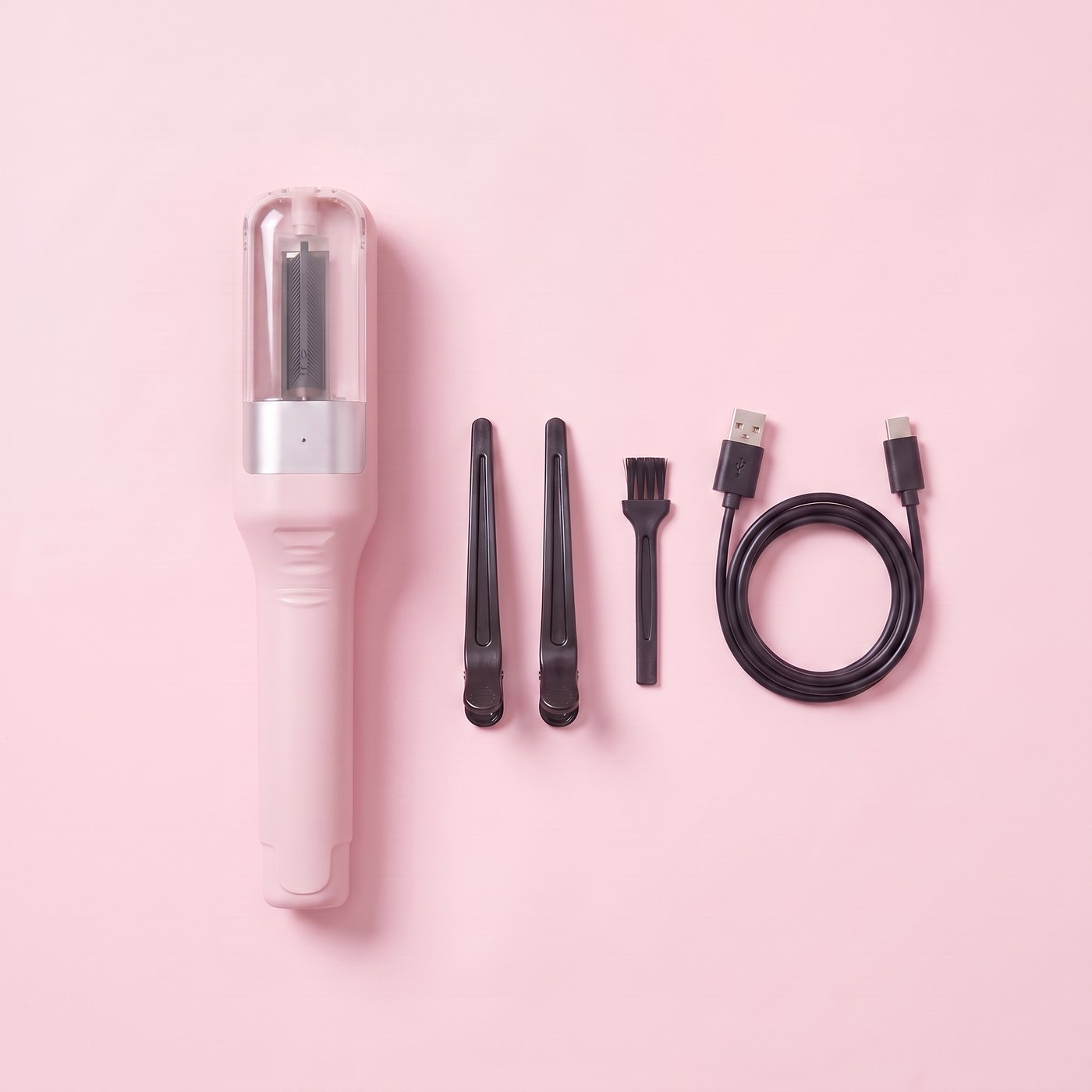 Contenu de la boîte : GlowTrim Pro, deux pinces de sectionnement, brosse de nettoyage et câble USB-C